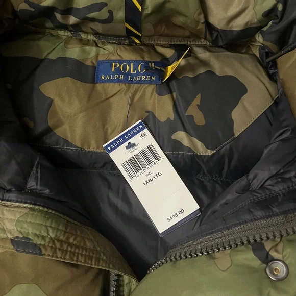 Polo Ralph Lauren Camouflage Puffer Jacket With Detachable Hood Big and Tall Fit - Picture 4 of 5